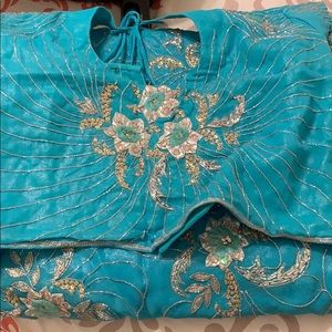Blue sari (brand new) with inside slip